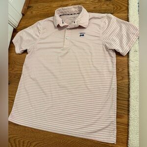 Bald Head Blues Boys Pink and White Golf Polo size 10